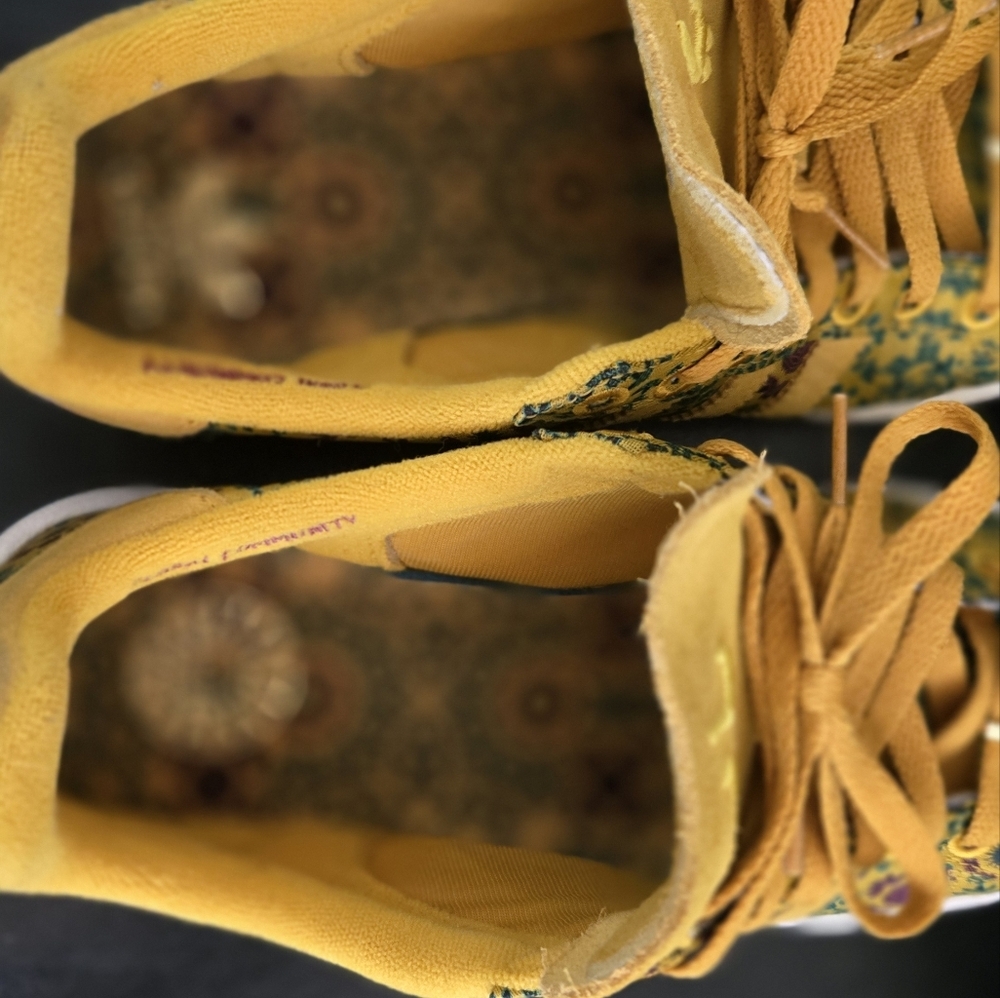 Adidas Yara Campus Floral Yellow Green Sneakers Mens 7.5 Womens 9.5 Rare - Picture 7 of 8